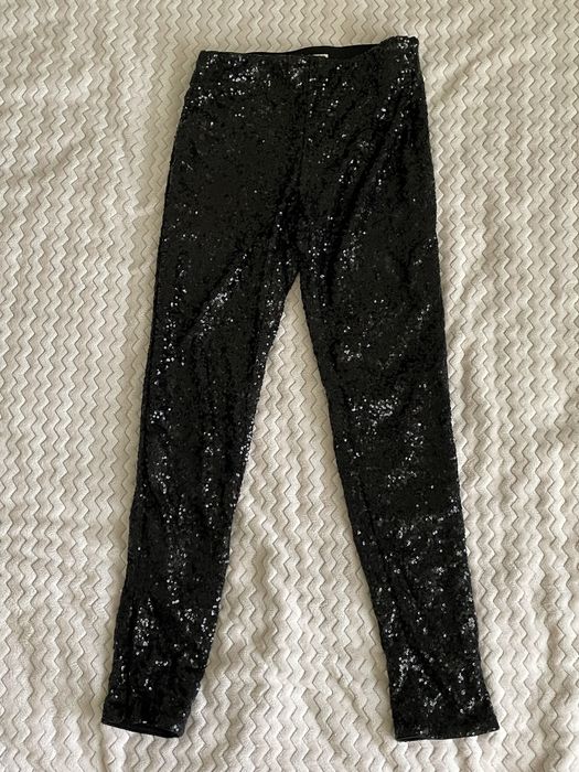 Чорні штани з паєтками H&M • Розмір 36 (S)