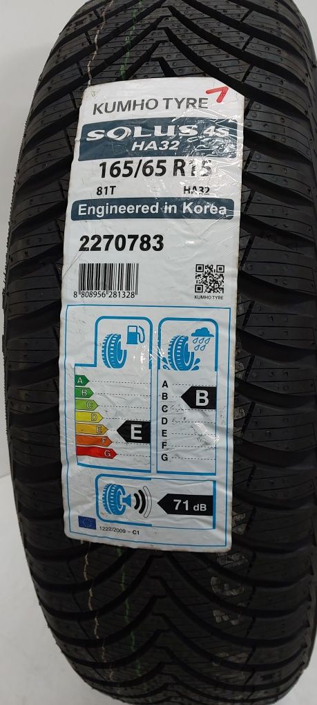 Opona 165/65/15 Kumho Solus 4S HA32 , nowa , caloroczna