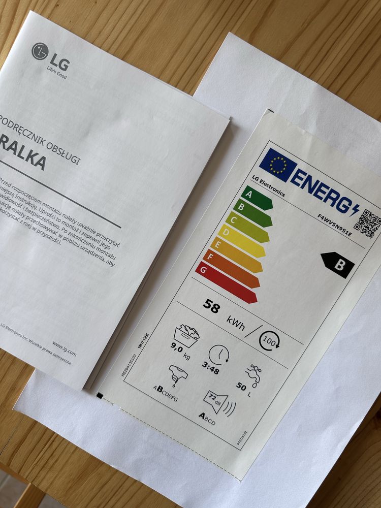 PRALKA LG Thinq 9kg (model F4WV5N9S1E ) jak NOWA