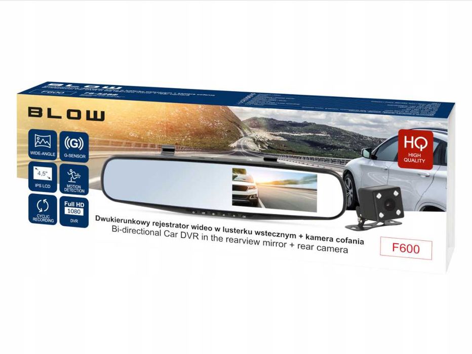 Wideorejestrator Samochodowy w Lusterku – Kamera Przód i Tył Full HD