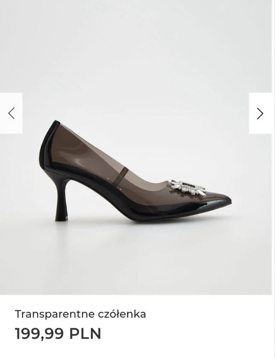 Transparentne czółenka szpilki Reserved 36