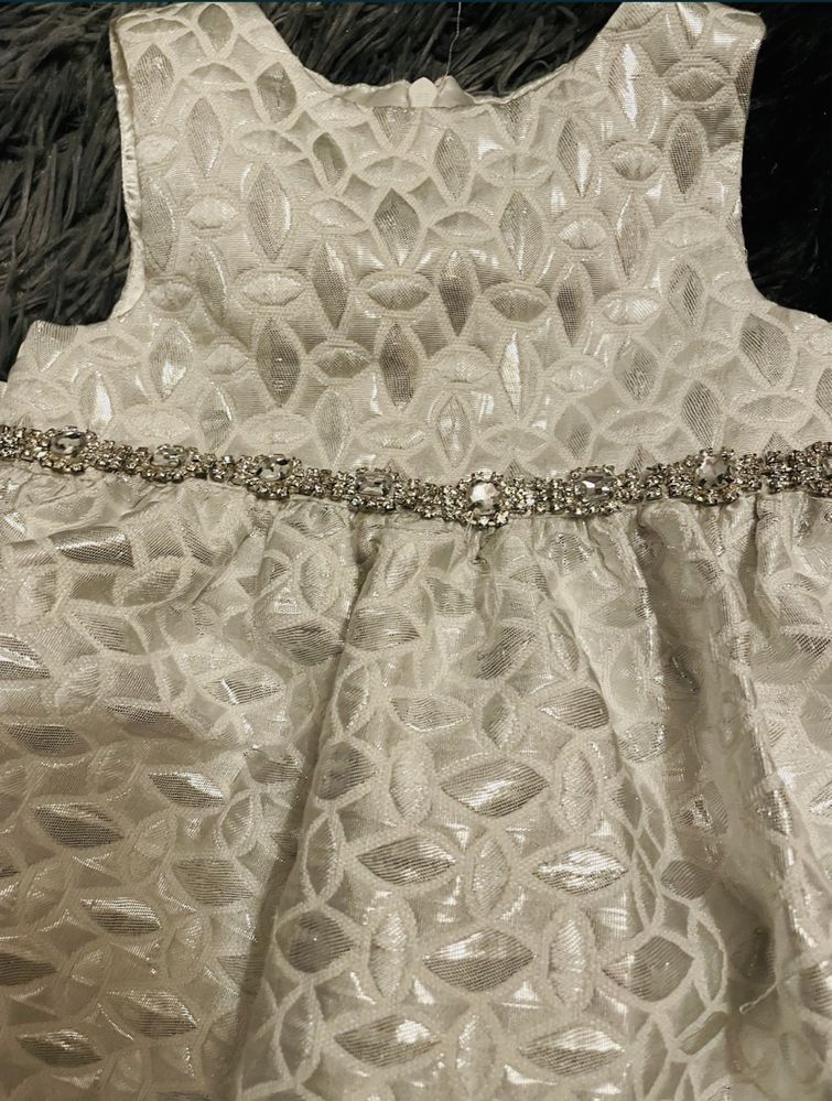 Srebrna sukienka bloomersy couture princess rozm 74, 80,86, 18m