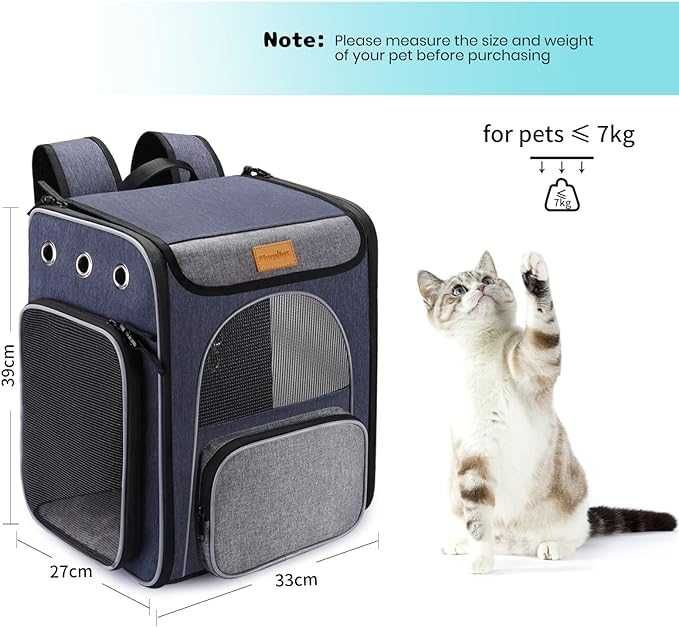 Morpilot Cat Backpack Dog Backpack up to 7 kg for Cats and Small Dogs