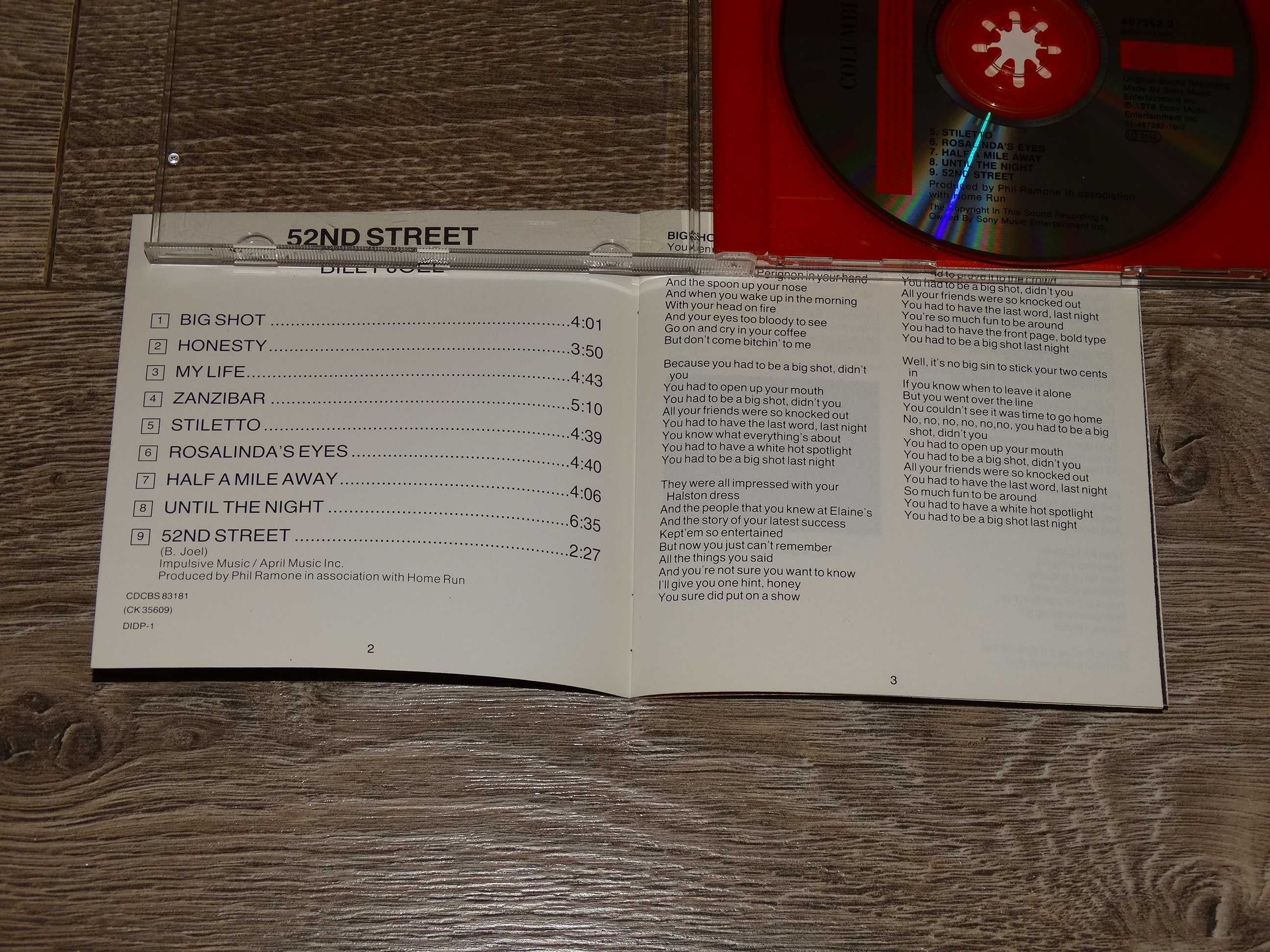 Billy Joel 52nd Street CD
