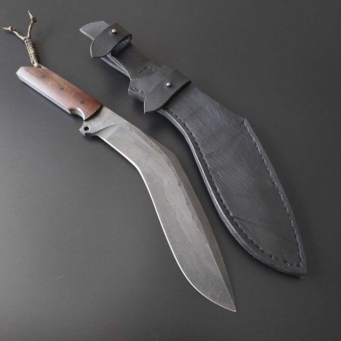 Кований ніж мачете з обухом 8мм ШХ15, на подарунок кукрі, кукри