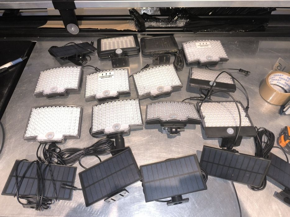 10x lampy solarne + panel słoneczny z kablem 5m do ogrodu, tarasu