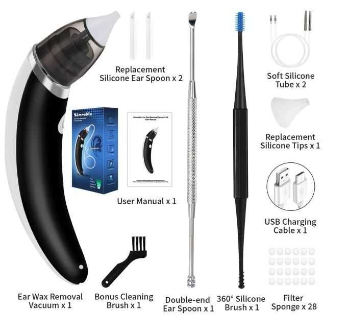 Набор для удаления ушной серы с помощью вакуума.