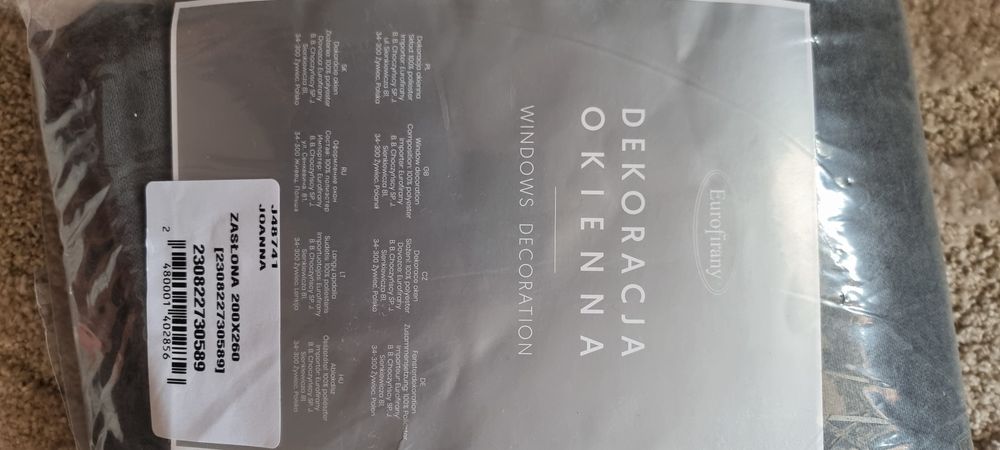 Nowe Zasłony Eurofirany , szare 200x260