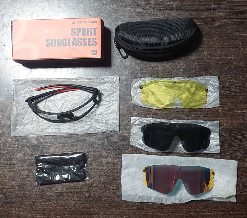Óculos de desporto ODOLAND, com 3 lentes magnéticas