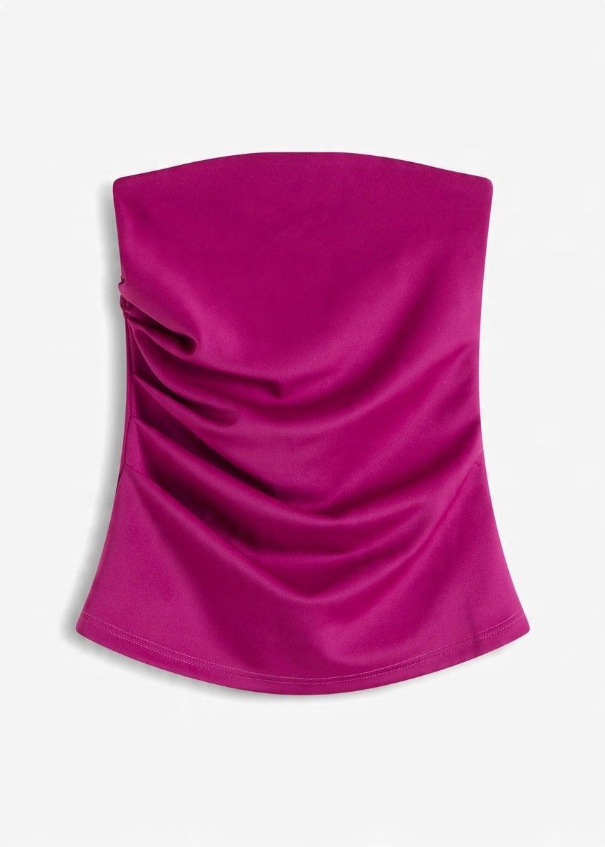 B.P.C bluzka top bandeau marszczony biskupi 40/42.