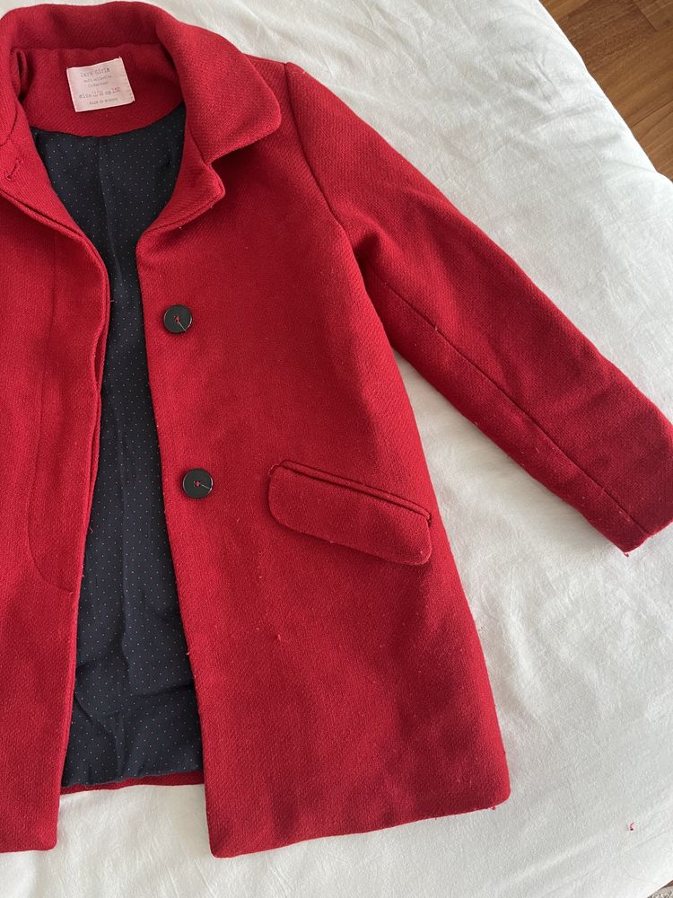 casaco vermelho zara girls