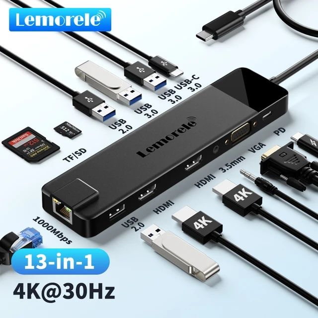 Lemorele USB-C Hub 13  USB Type C