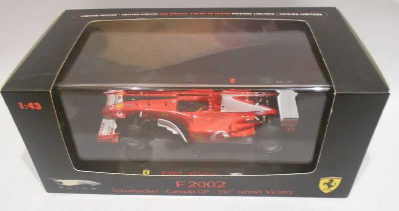 1/43 ferrari f2002 schumacher - canada gp  (hotwheels elite)