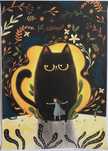 Gobelin na płótnie/Obrazek/Abstract Fantastic Black Cat
