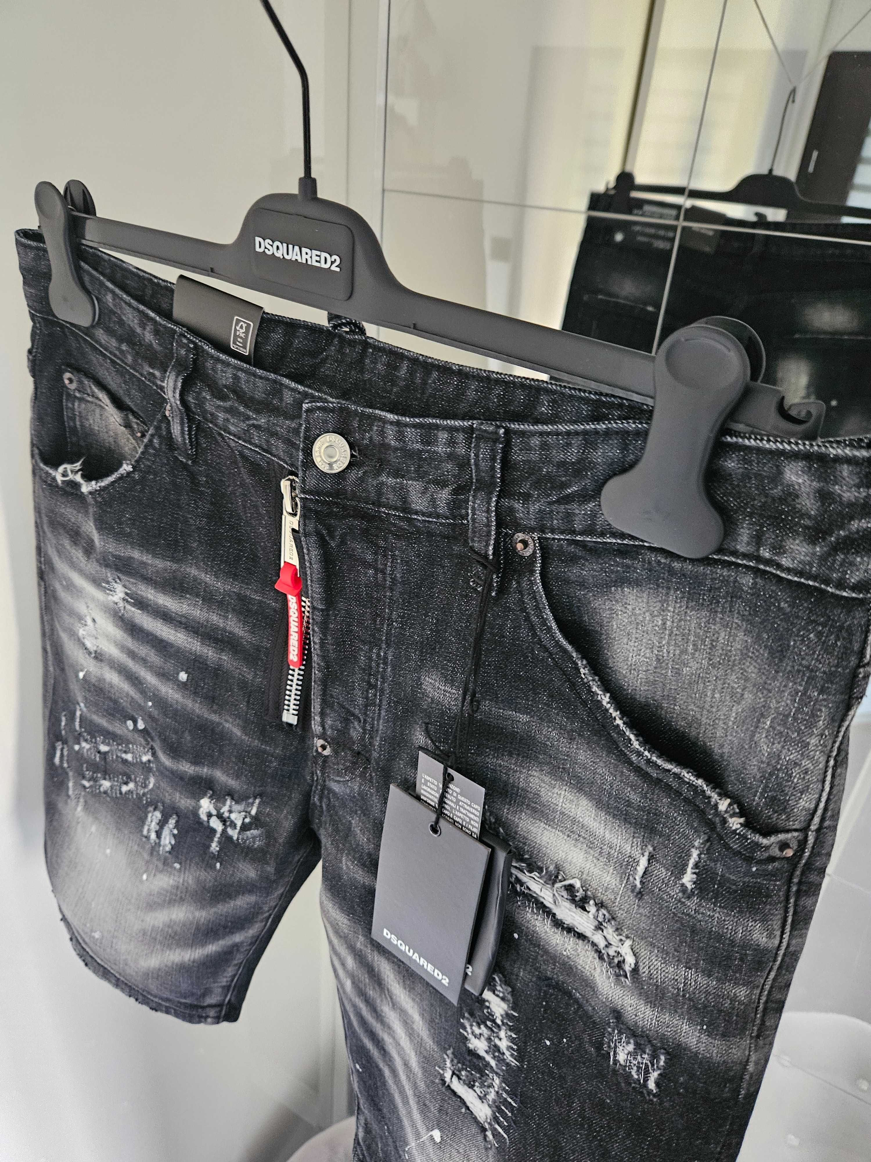 Dsquared2 spodenki jeansowe black edition