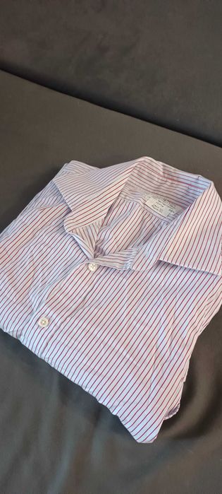 Koszula Vintage w prążki z długim rękawem XL bawełna