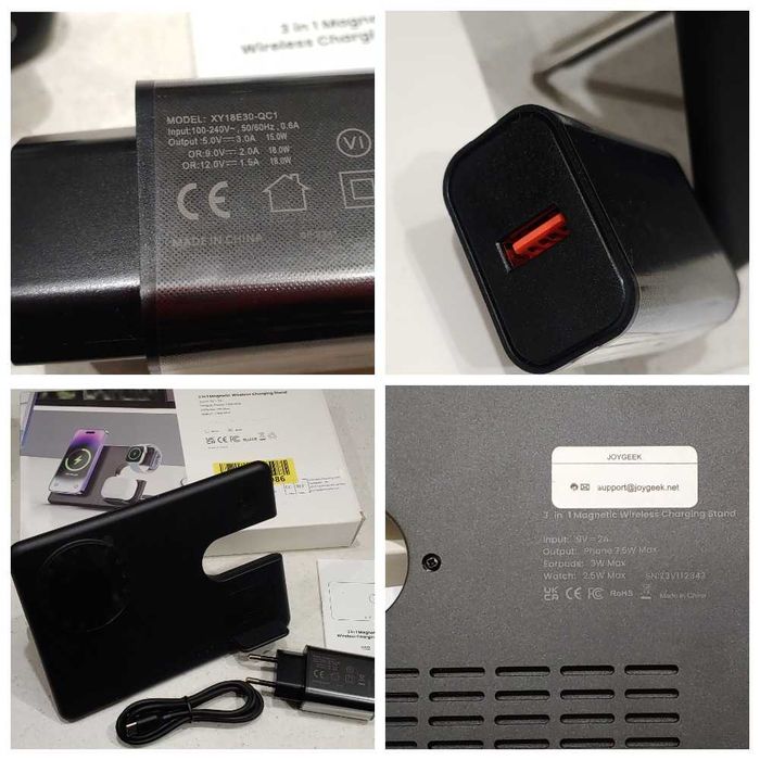 Качественное зарядное устройство JoyGeek с MagSafe, заряд.станция 3в1