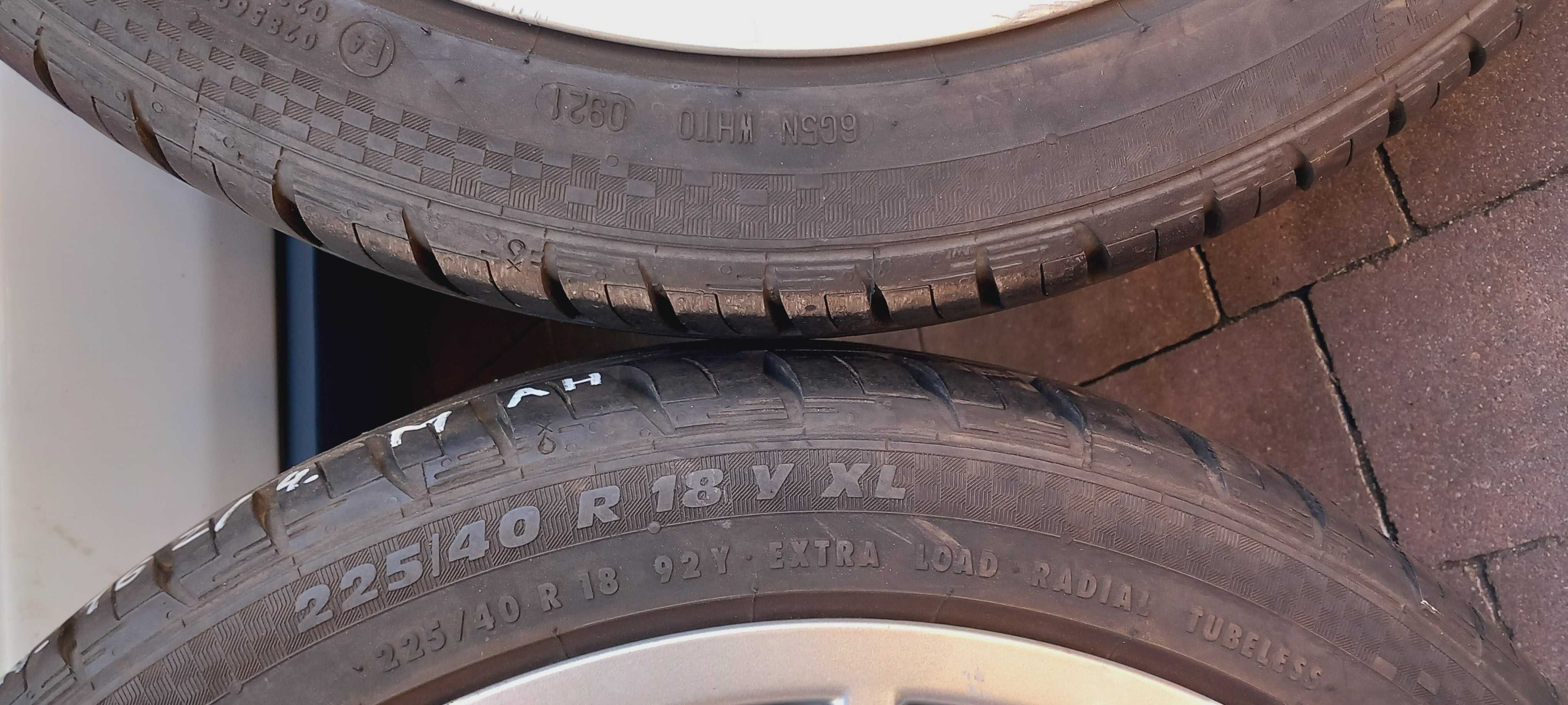 Koła lato VW, Skoda, Seat, Audi 8Jx18, 5x100, ET35 + 225/40R18, 2021r