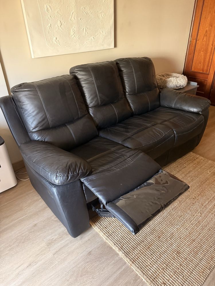 Sofa pele relax 3 lugares