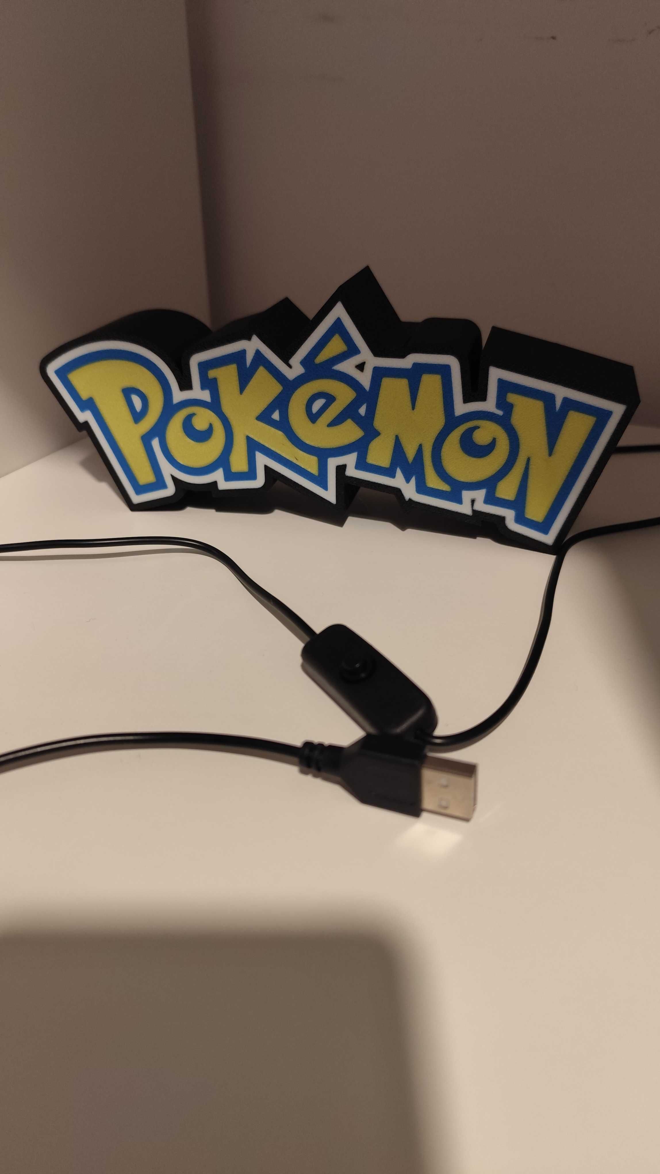Luminária LED Logo Pokémon -Lightbox Decorativa Perfeita para Fãs NOVA