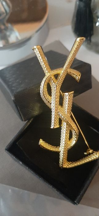 Jakość premium Złota broszka ysl model skóra węża Cudo lv cc