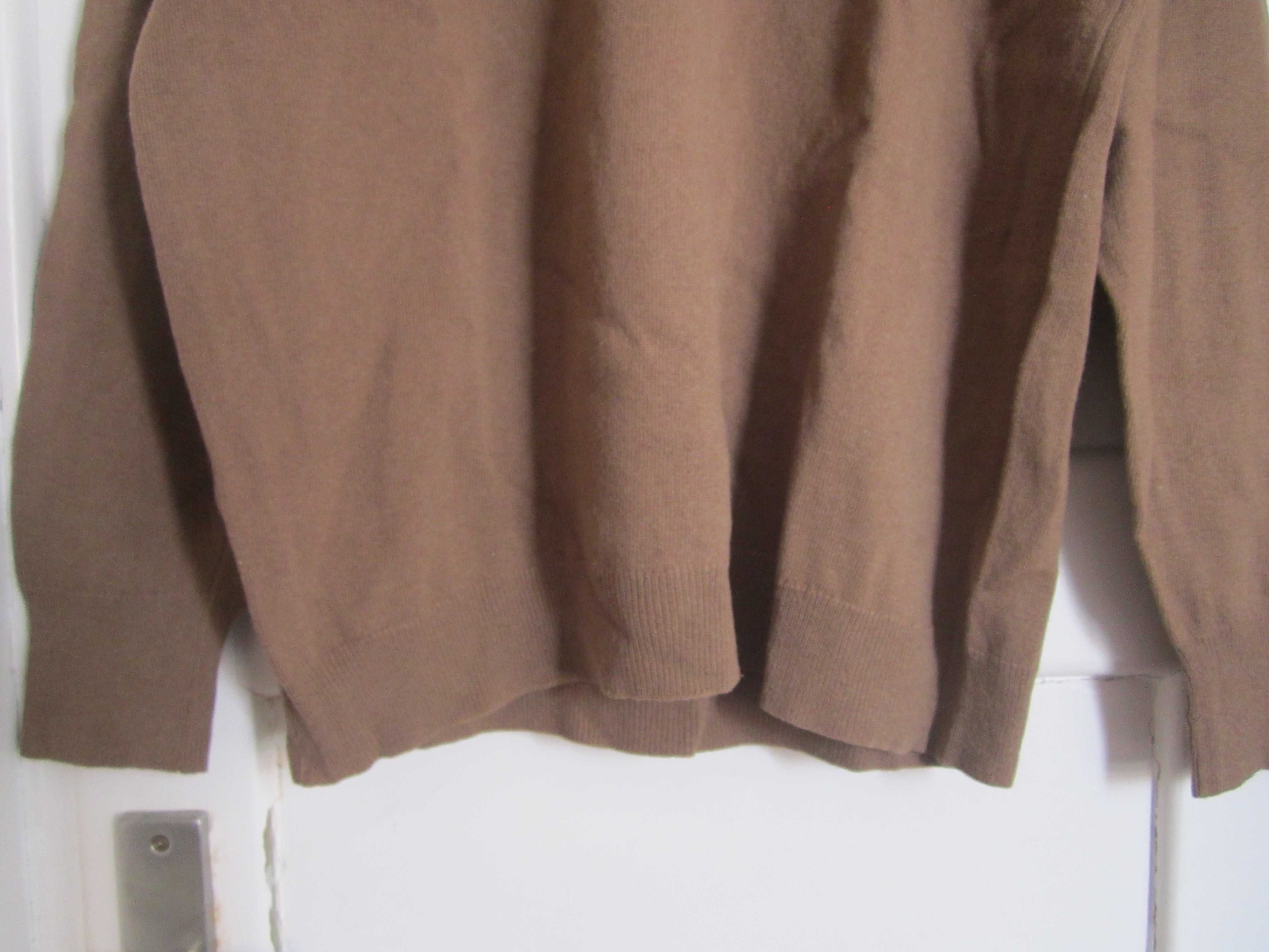 Camisola gola alta Sydney 100% Lã Castanha unisexo