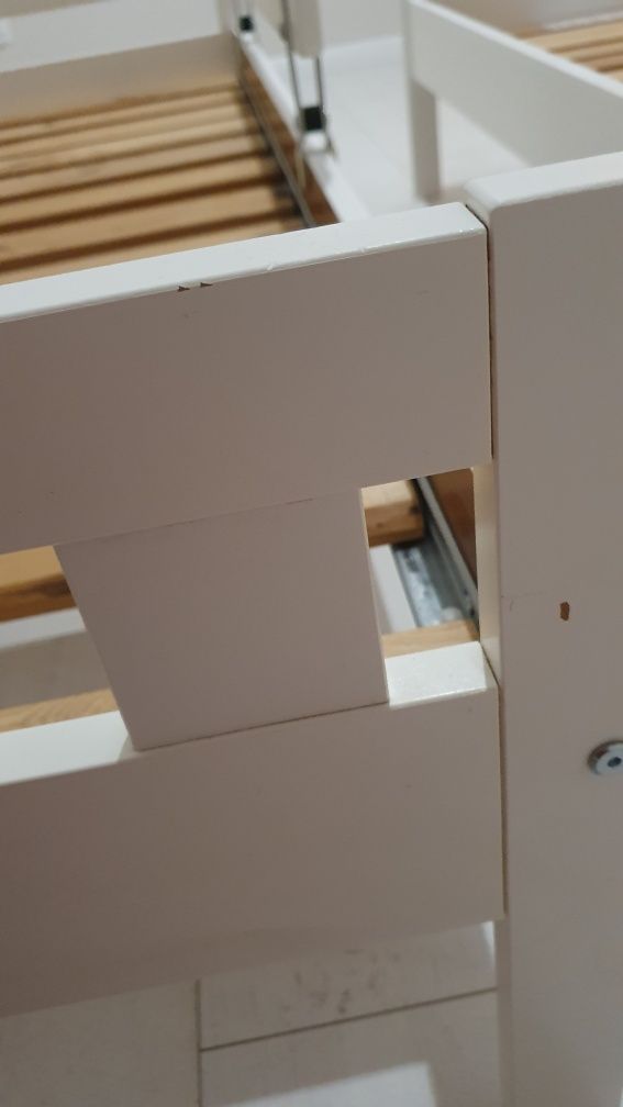 Łóżko łóżeczko dziecięce 70x160 ikea kritter poręcz białe