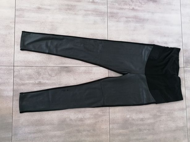 H&M Mama spodnie ciążowe z imitacją skóry r. M