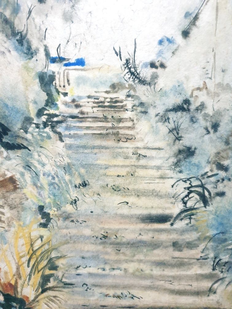 Aquarela original  Elizabeth Chopard - paisagem assinada