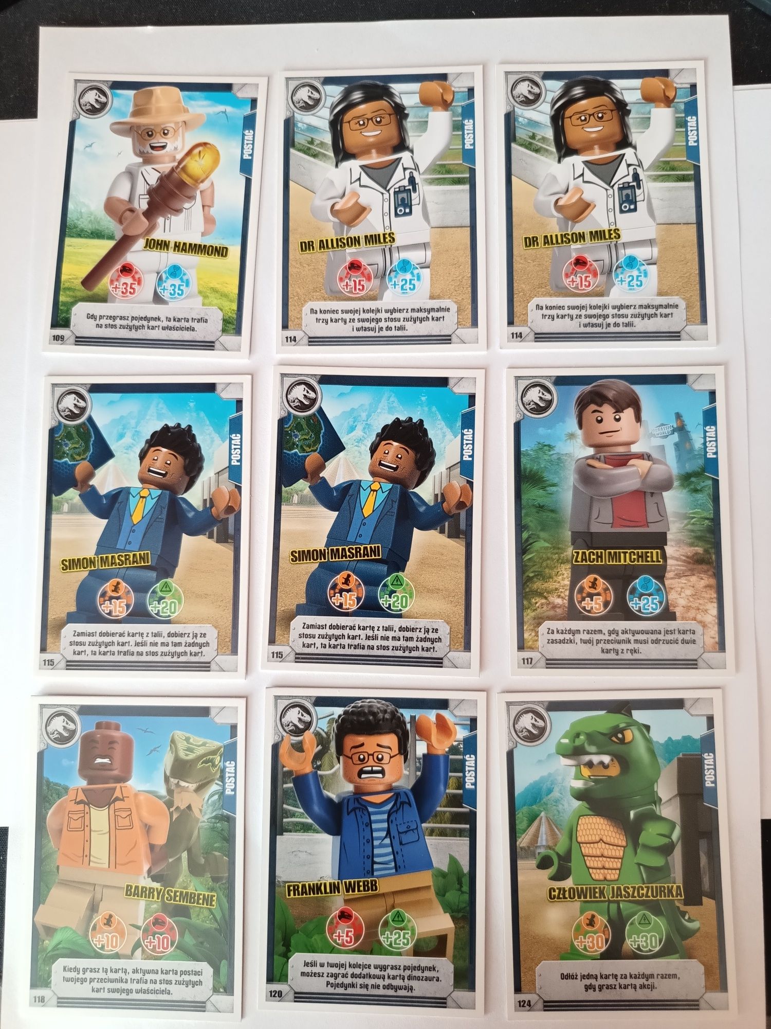 Karty lego jurassic world seria 1. Część 2/2