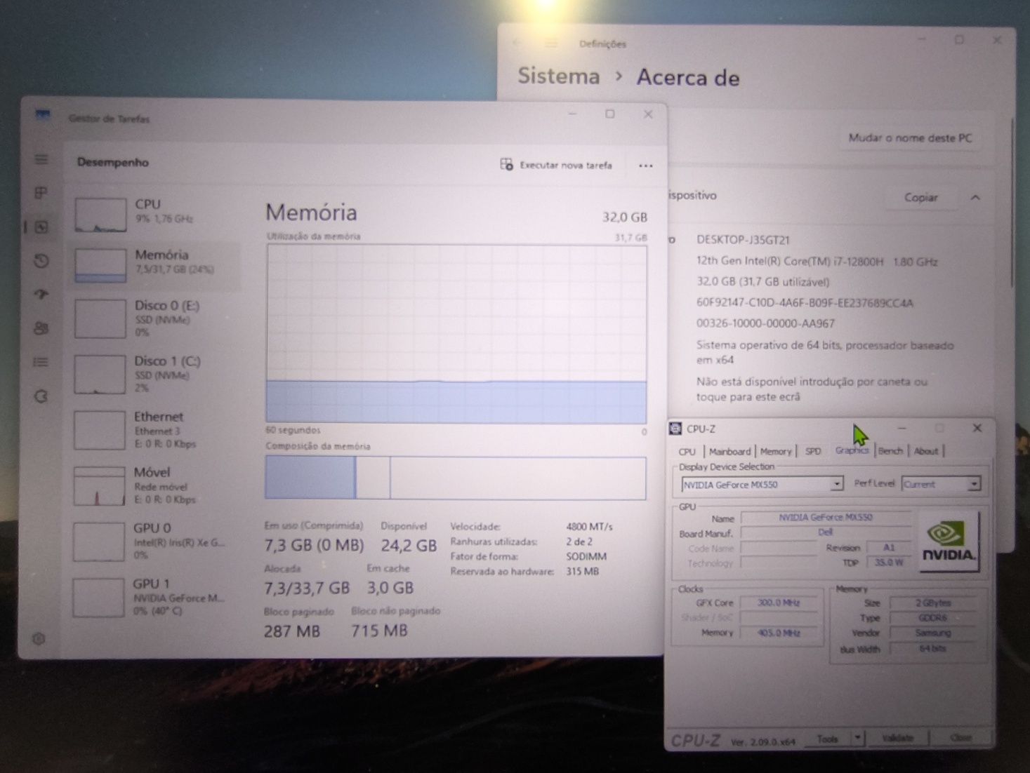 Dell Latitude 5531 i7-12800H/32gb/1tb/NVIDIA MX550/Garantia/Placa 4G