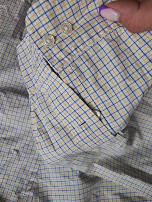 Ralph Lauren koszula długi rękaw kratka niebiesko biała XXL Bawełniana
