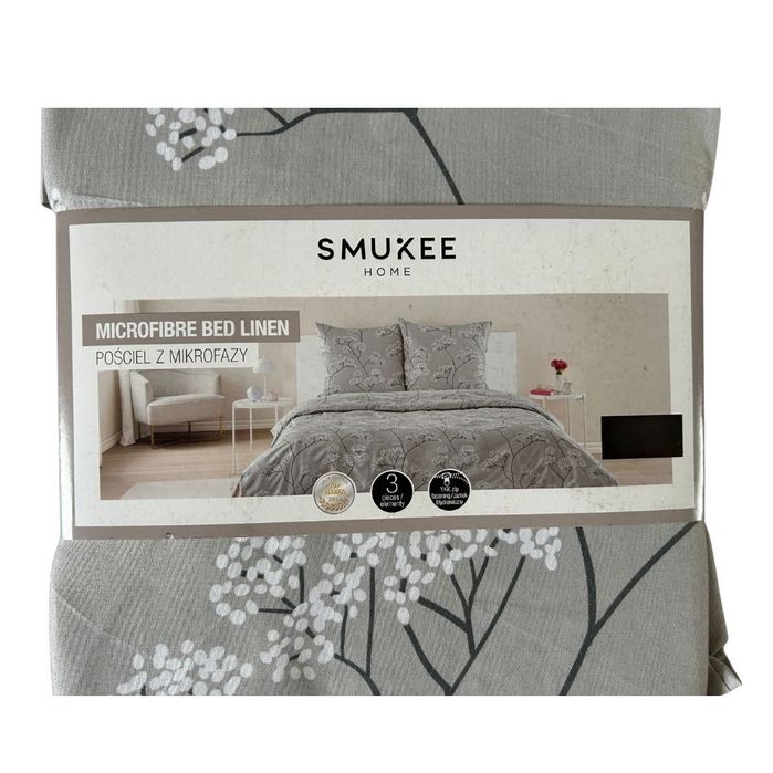 Pościel z mikrofazy Smukee 220x200 szara