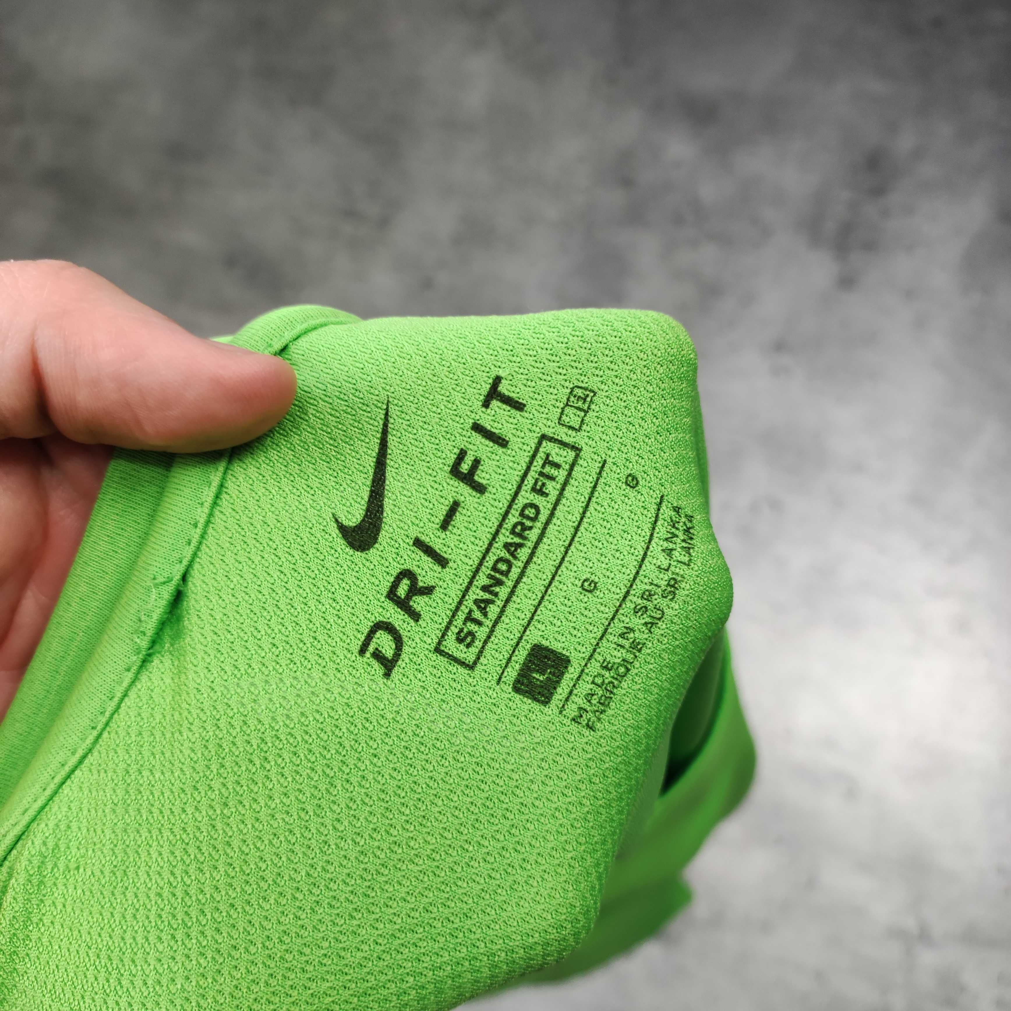 MĘSKA Nike Koszulka sportowa Dri-Fit Trening Biegowa Zielona Małe Logo