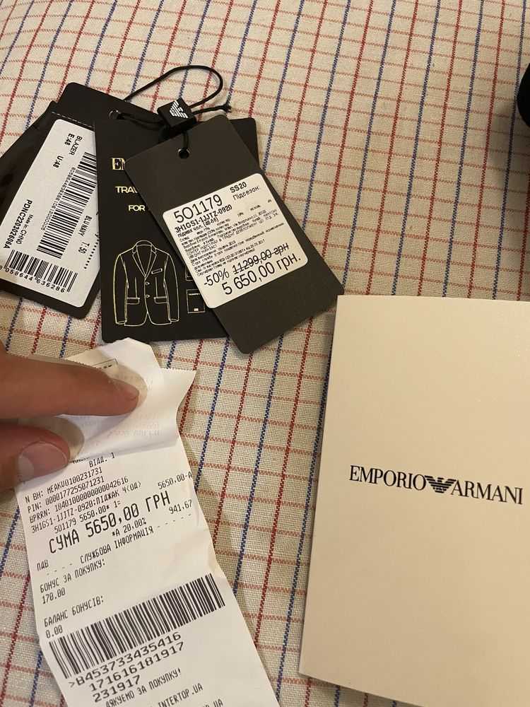 Оригинальный пиджак Emporio Armani