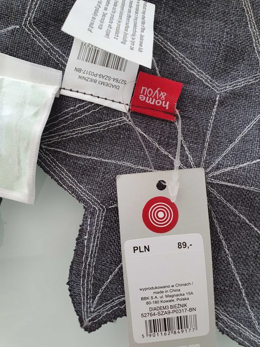 Piękny Bieżnik Glamour Krysztalki Home&You Boże Narodzenie Nowy