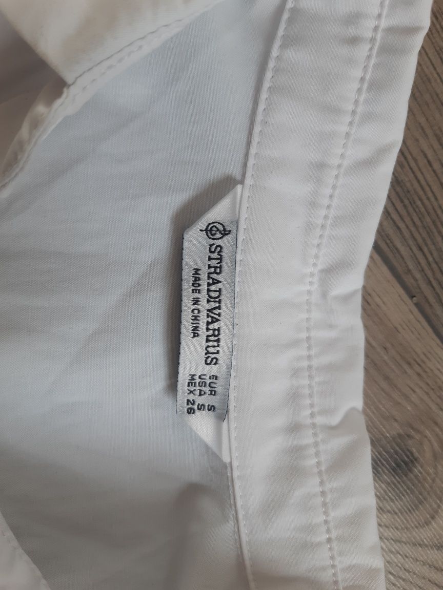 Koszula STRASIVARIUS S biała prążek top