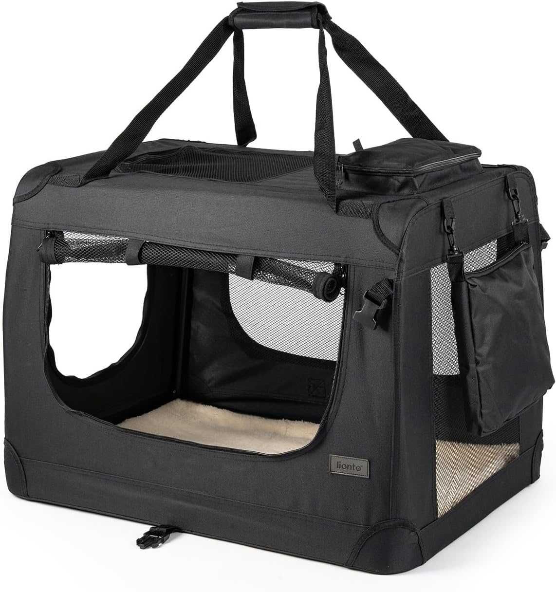 Lionto Torba dla psa, składana torba dla psa M, 60x42x44 cm, czarny