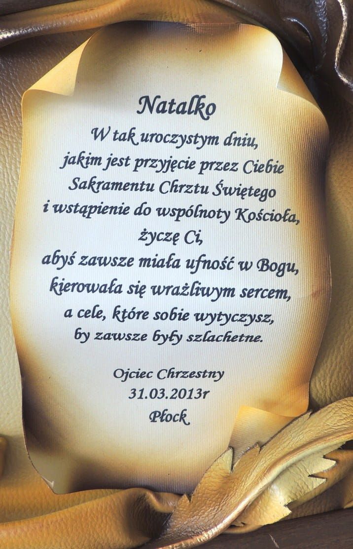 Obraz z aniołkiem i dedykacją na komunię - chrzest - 46x34cm - a3-8