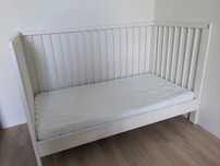 Łóżeczko Ikea Gulliver+materac Ikea Krummelur+pościele+ochraniacz