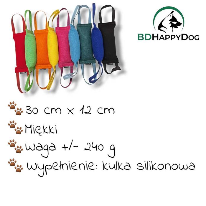 Gryzak szarpak dla psa z dwoma rączkami-MIĘKKI-30x12cm.NYLCOT