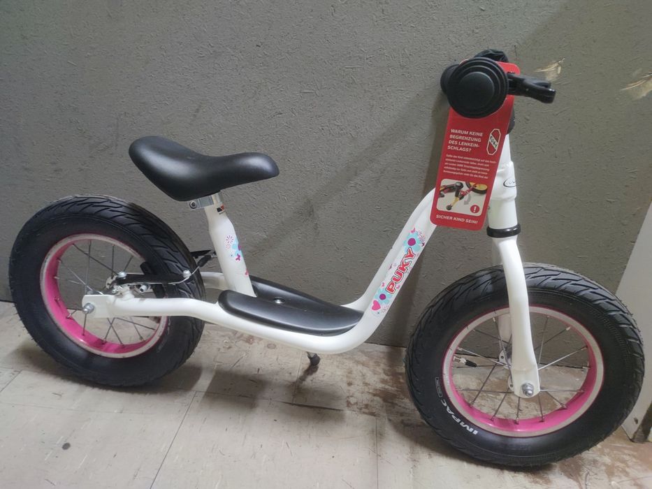 Nowy rowerek biegowy Puky Lr Xl , 12.5" biało różowy pompowane koła