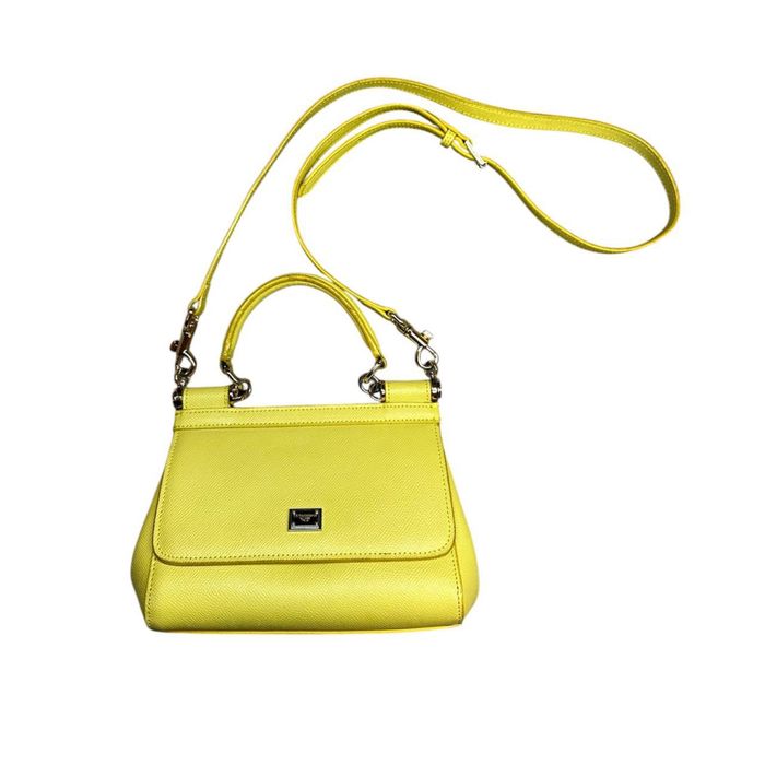 Женская сумка Dolce and Gabbana Sicily Small calfskin yellow оригинал