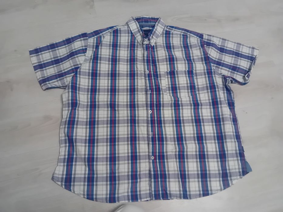 #premier man koszula w kratkę granatowa burgundowa 3XL