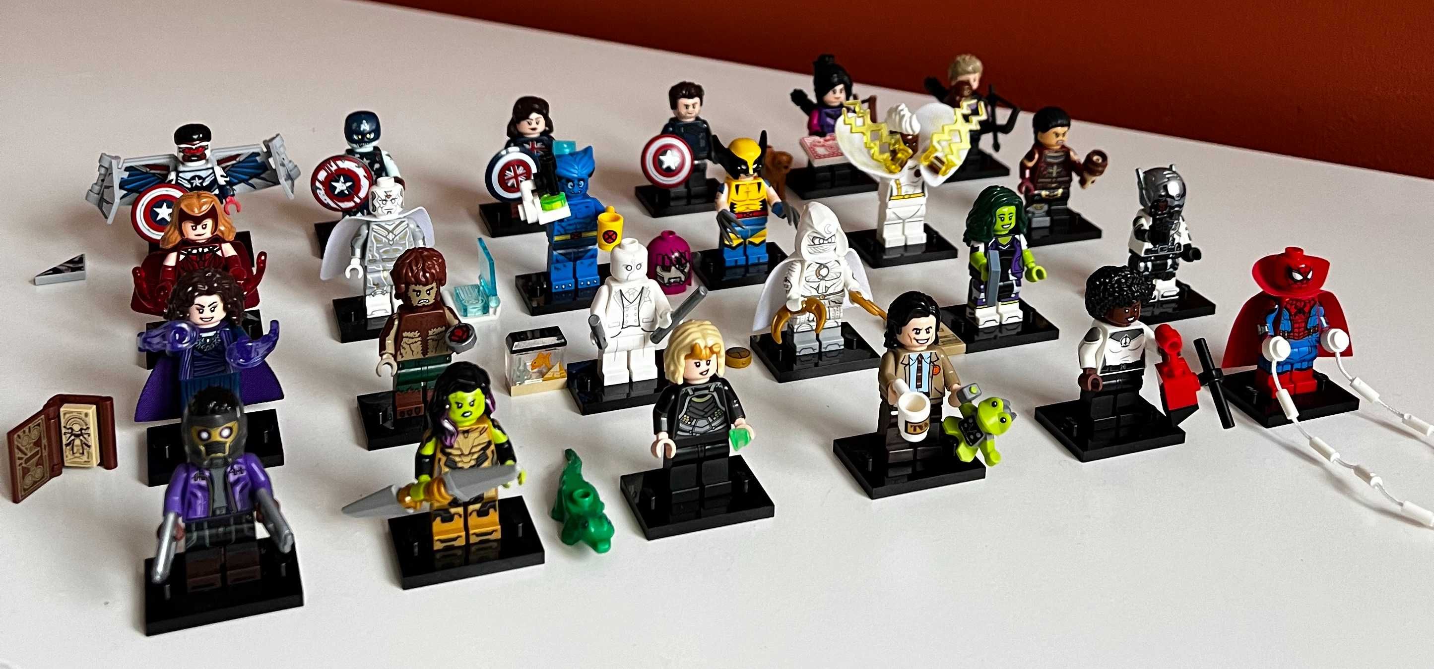 Pełne dwie kolekcje Lego Marvel Minifigures 24 szt. stan - jak nowe