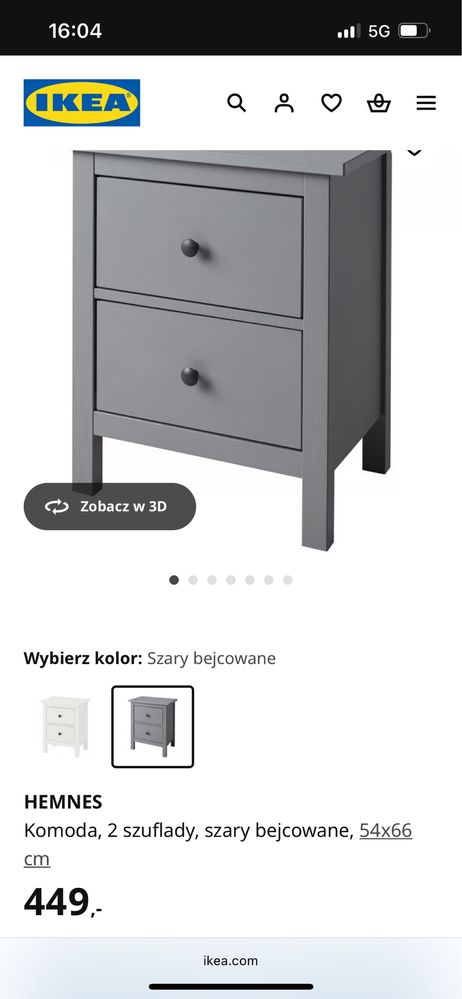 Szafka nocna Ikea Hemnes czarna UNIKAT!