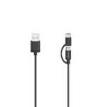 Kabel Usb 2W1 Usb Micro B/Typ-C /Usb-A 0,75M