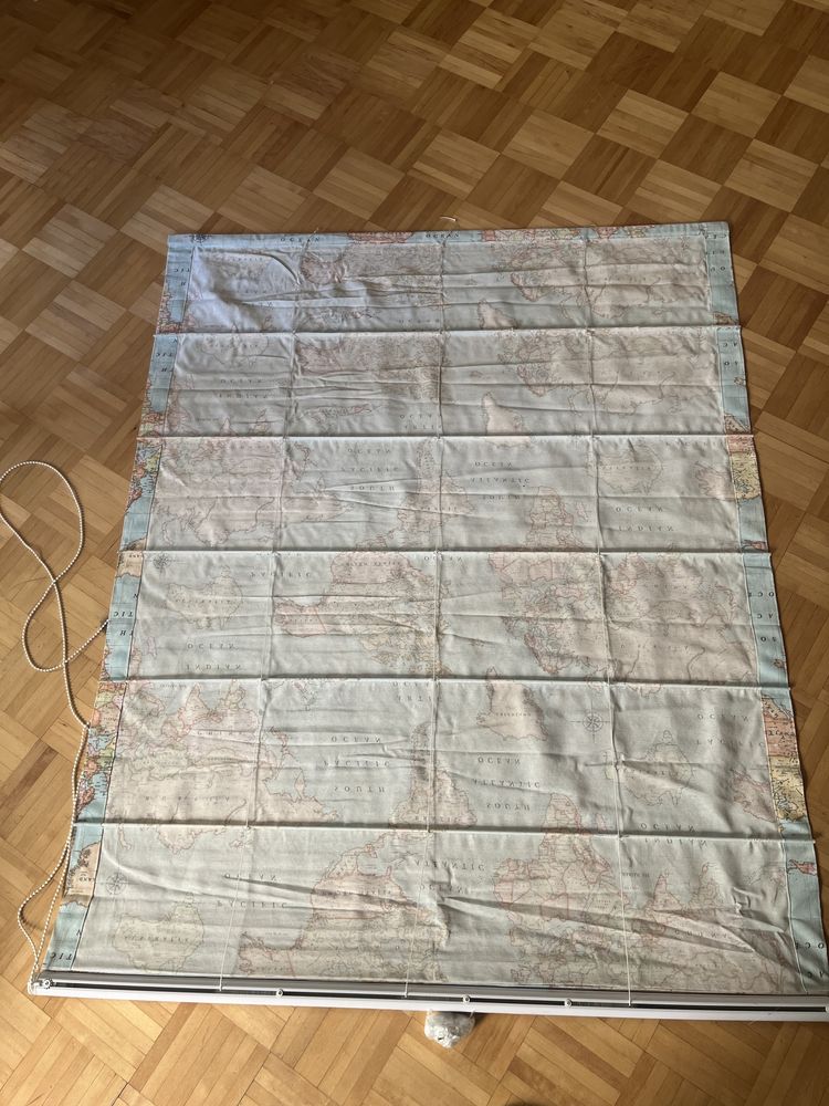 Roleta rzymska 120 x 150 cm 1,2 x 1,5m mapa świata