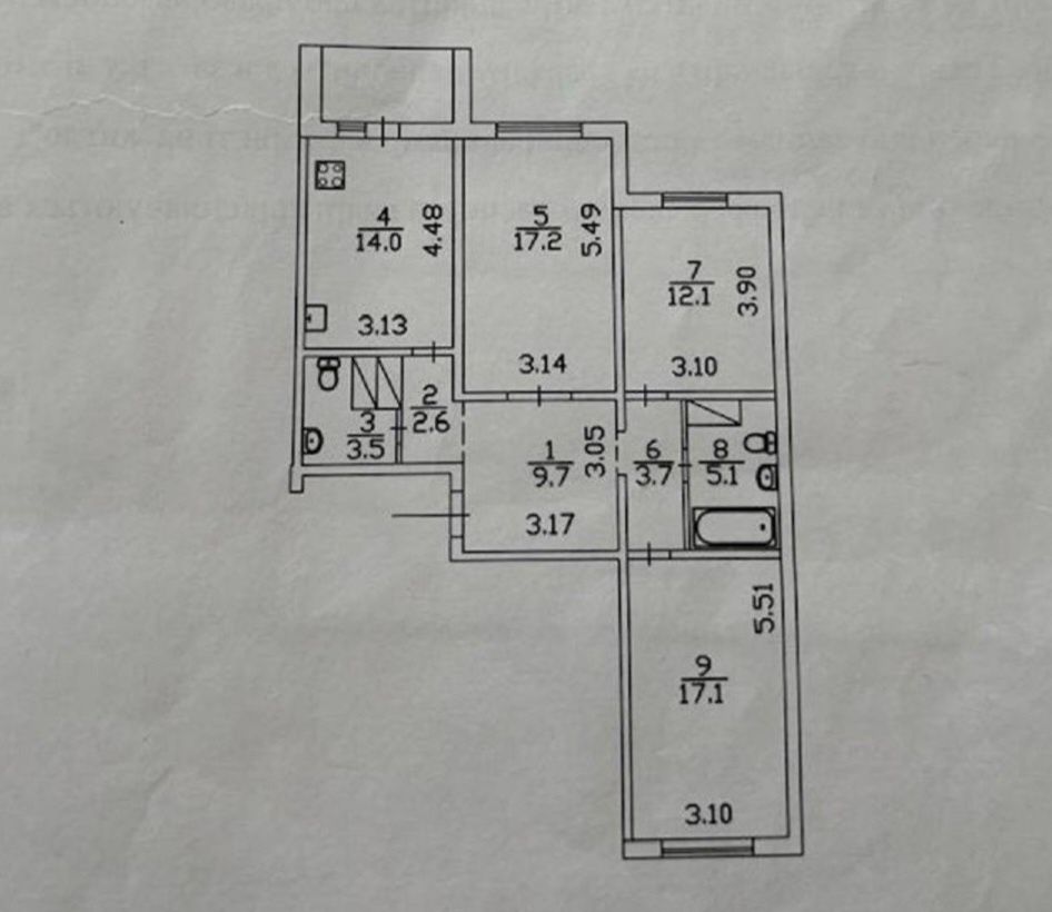 3к квартира, Григоренко 16, 87м2, метро Позняки 15 мин