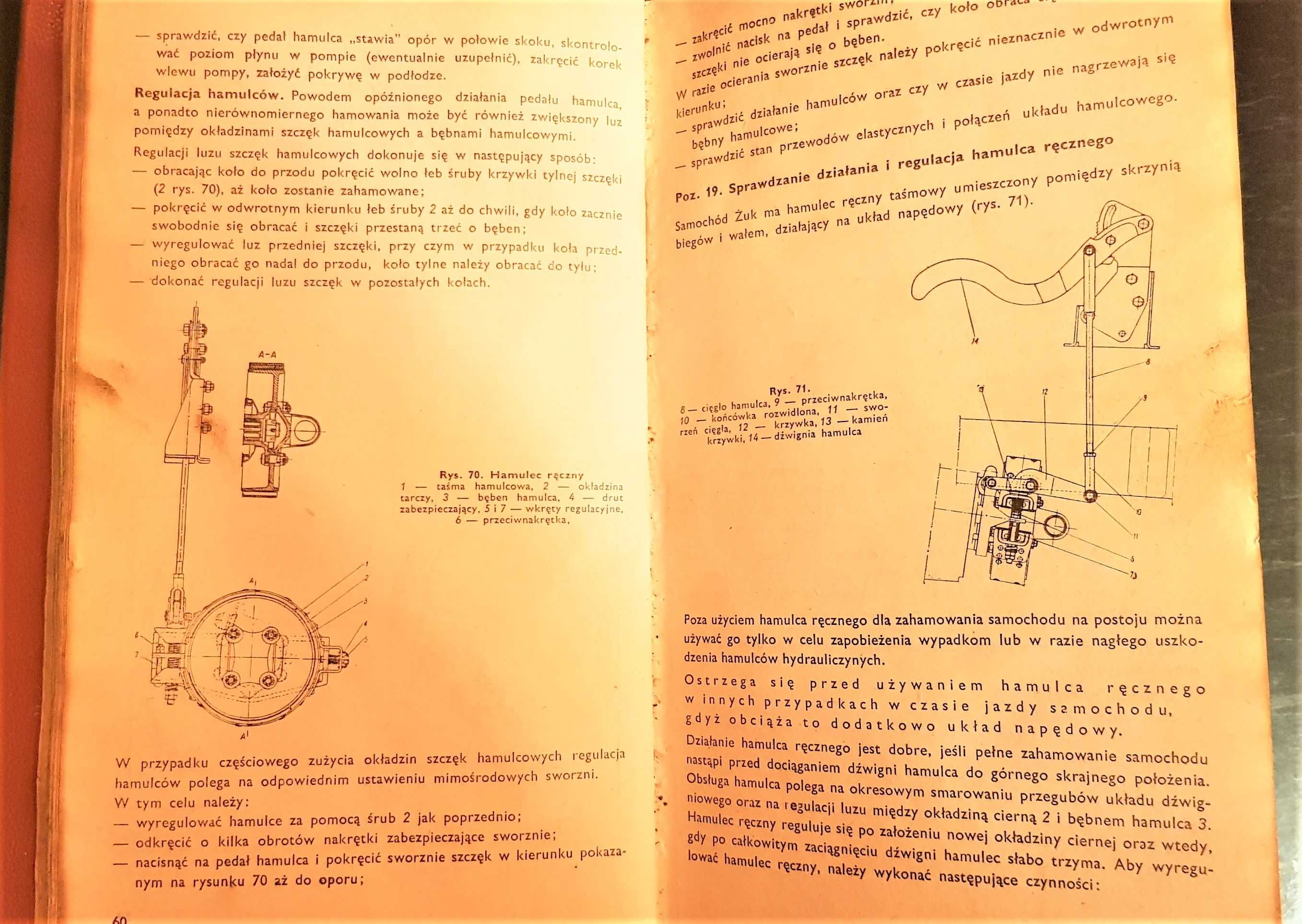 Żuk Instrukcja obsługi samochodów A03 do A13, z 1968 roku